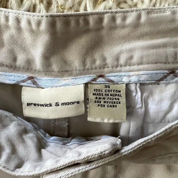 Mens PRESWICK & MOORE Cotton PLEATED Golf CASUAL SHORTS Size 36 - Picture 9 of 9